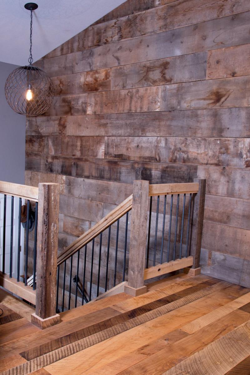 reclaimed barn wood stairs covering railing rustic siding hand railings plank lumber barnwood flooring oak rails widths stair walls building